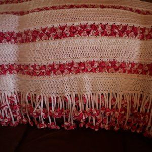big crochet garden flower throw